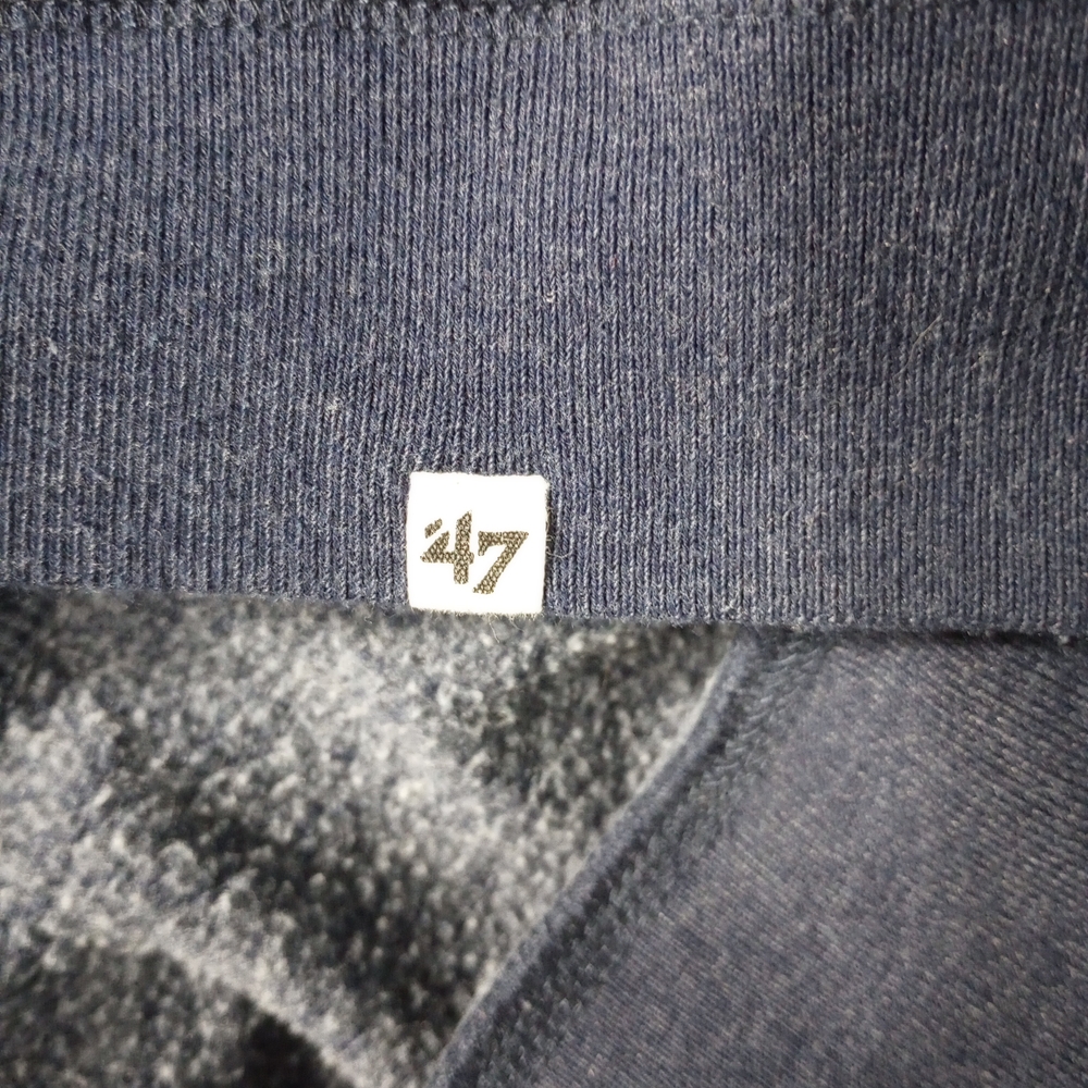 Large '47 Distressed Chicago Bears Heathered Navy Hoodie Football Sports Relaxed - Picture 5 of 5